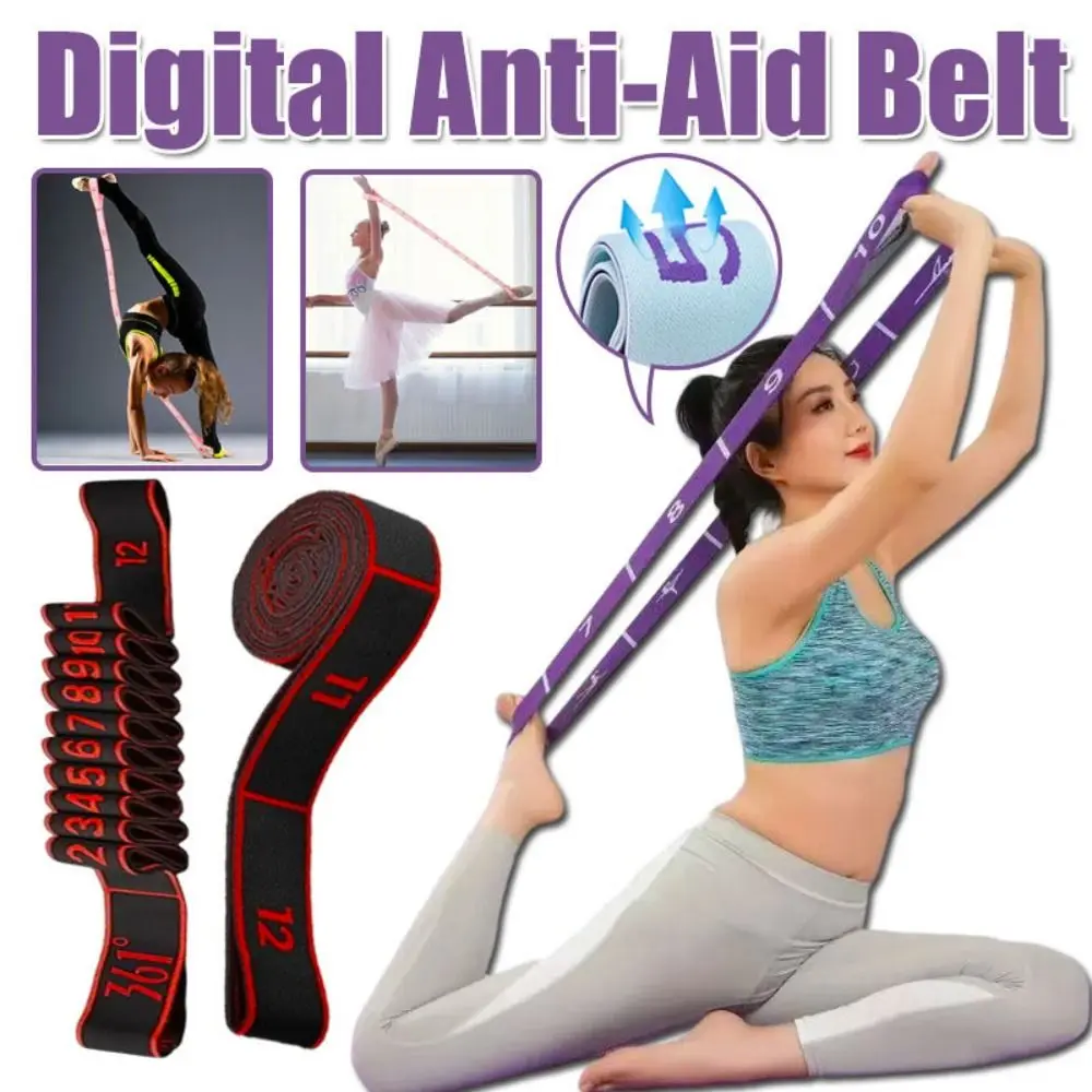 8/10/12 Grid Yoga Stretch Band Flexible Adjustable Dance Stretch Band Multi-stage Digital Resistance Band
