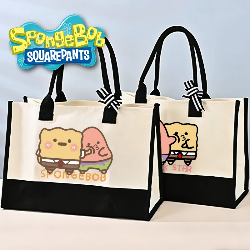 

Cute Cartoon Spongebob 2026 New Anime Character Patrick Star Handbags Birthday Party Gifts All-match Large Capacity Versatile