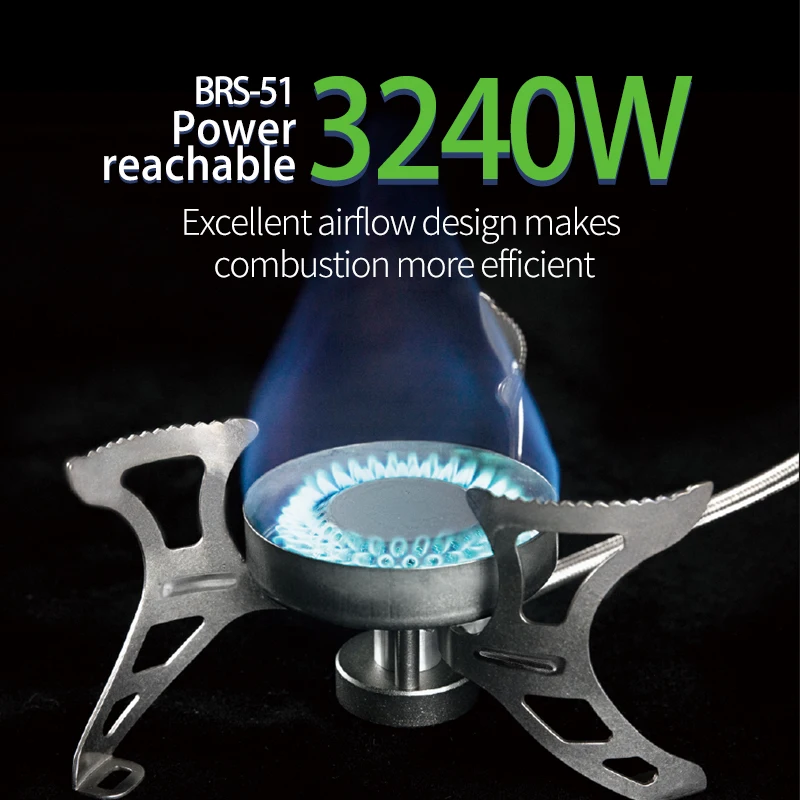 BRS-51 Split Camping Gas Stove 3240W Propane Butane Gas Burner Foldable Outdoor Mountaining Camping Fishing Travel Furnace