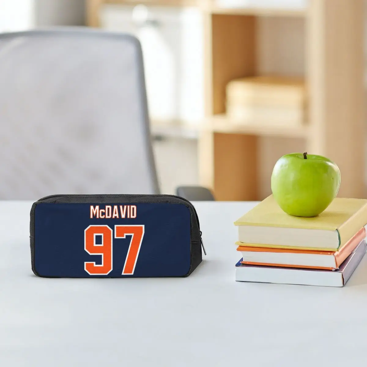 Connor McDavid 97 For Edmonton Oilers Fans Pencil Cases for Student School Pen Box Pencil Bag Pencil Pouch Storage Stationery