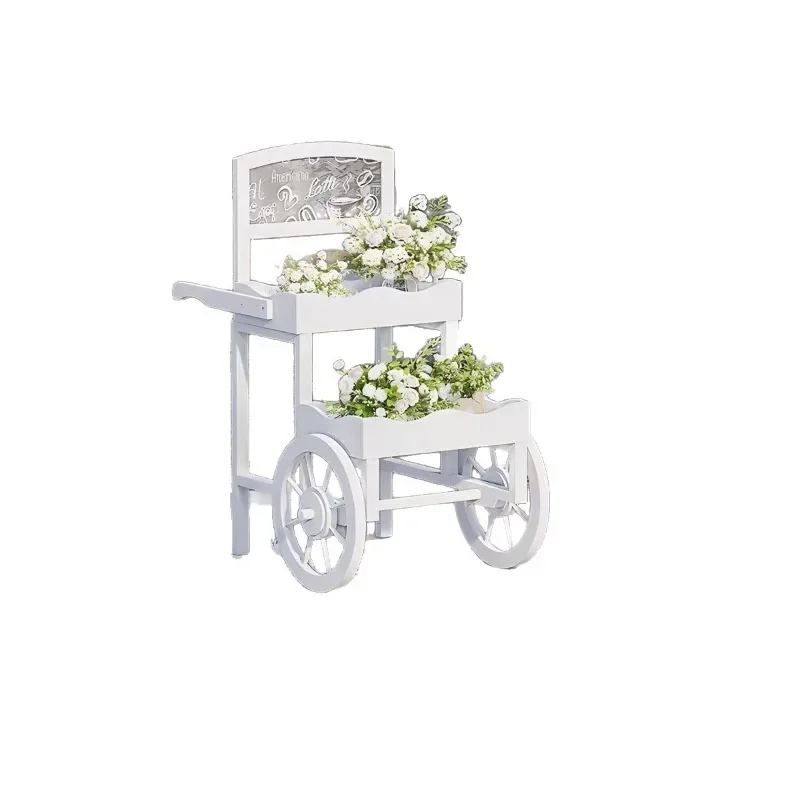 

Pastoral wooden float rack flower shop window decoration display rack multi-functional retro cart ornament