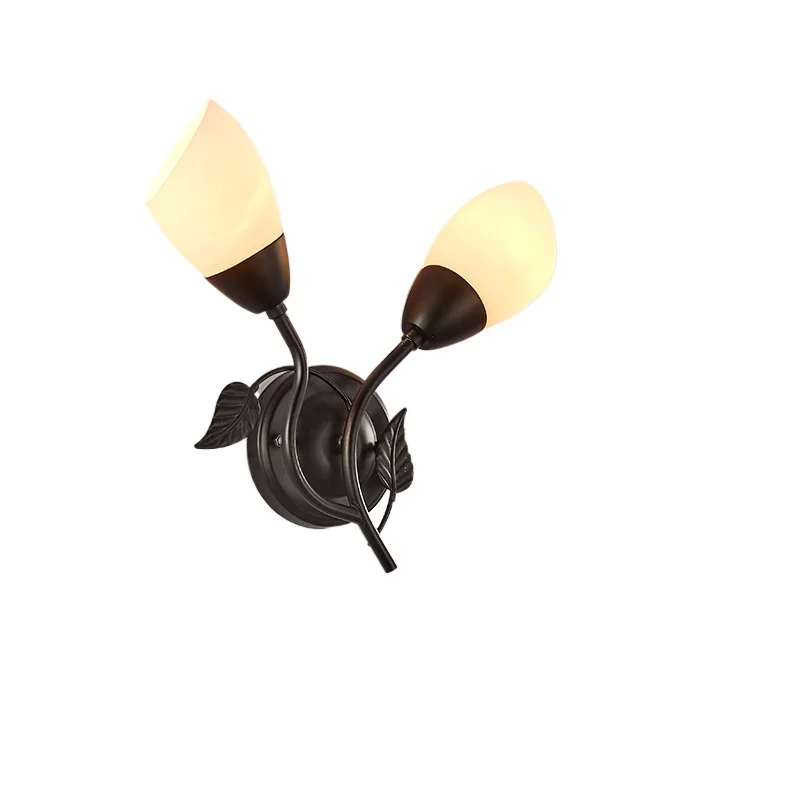 

Простой светодиодный настенный светильник, стеклянный винтажный светильник для спальни, прикроватный настенный светильник, железный корпус