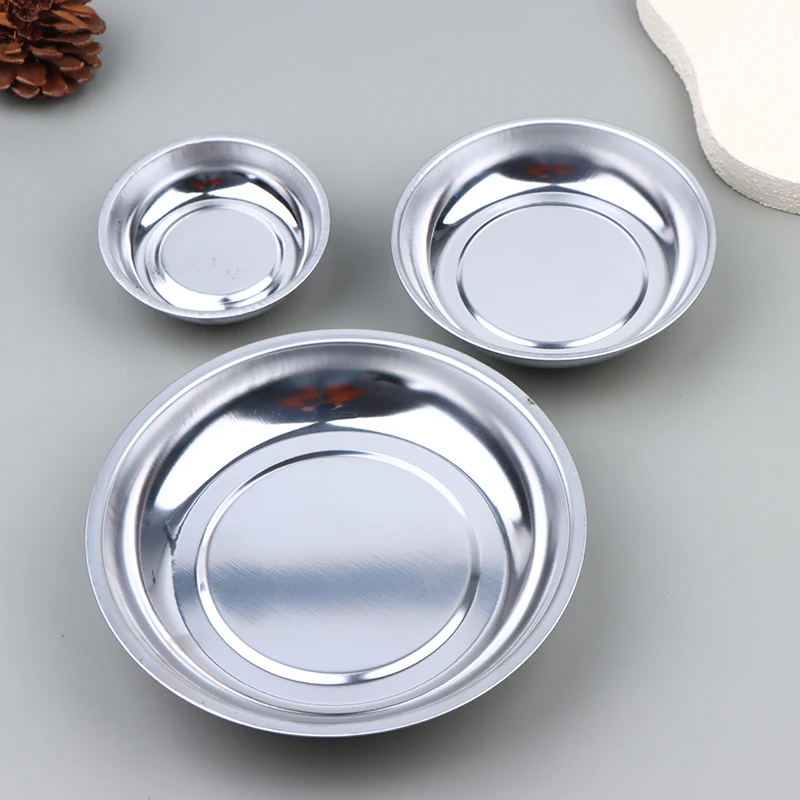 Multi Size Stainless Steel Magnetic Parts Bowl 4Inch 6Inch Rectangular Circular Storage for Bolts Nuts Screws Crafts Automotive