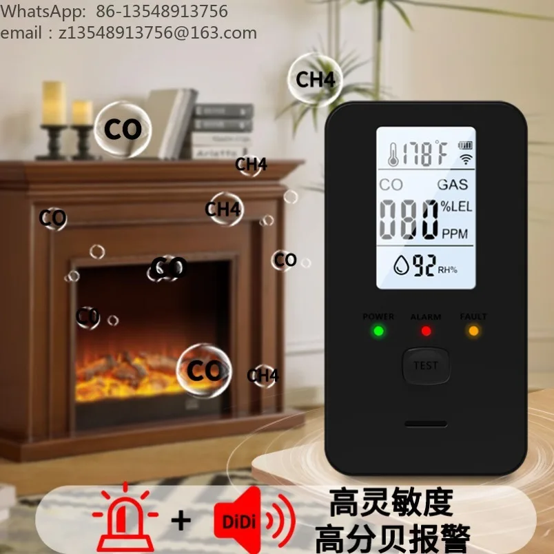 Multi‑Function Indoor Testing Device Digital Readout Module for Gas Carbon‑Monoxide Temperature Humidity Measurement