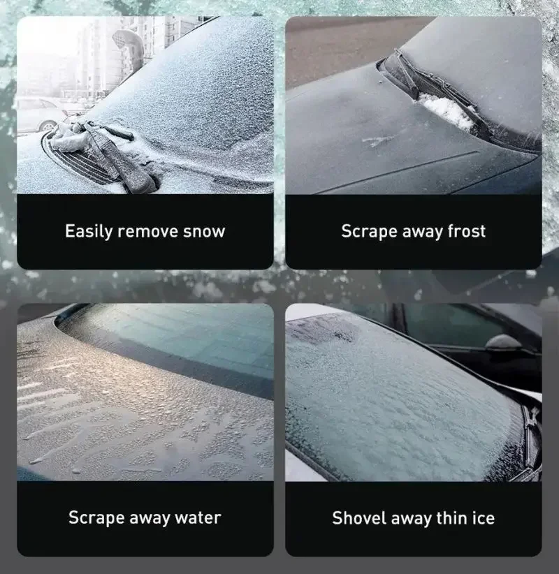 Winter Snow Shovel Heavy Duty Ice Scraper Windshield Removal Tool TPU Glass Brush Car Cleaning Automotive Accessory Ice Breaker - view 5