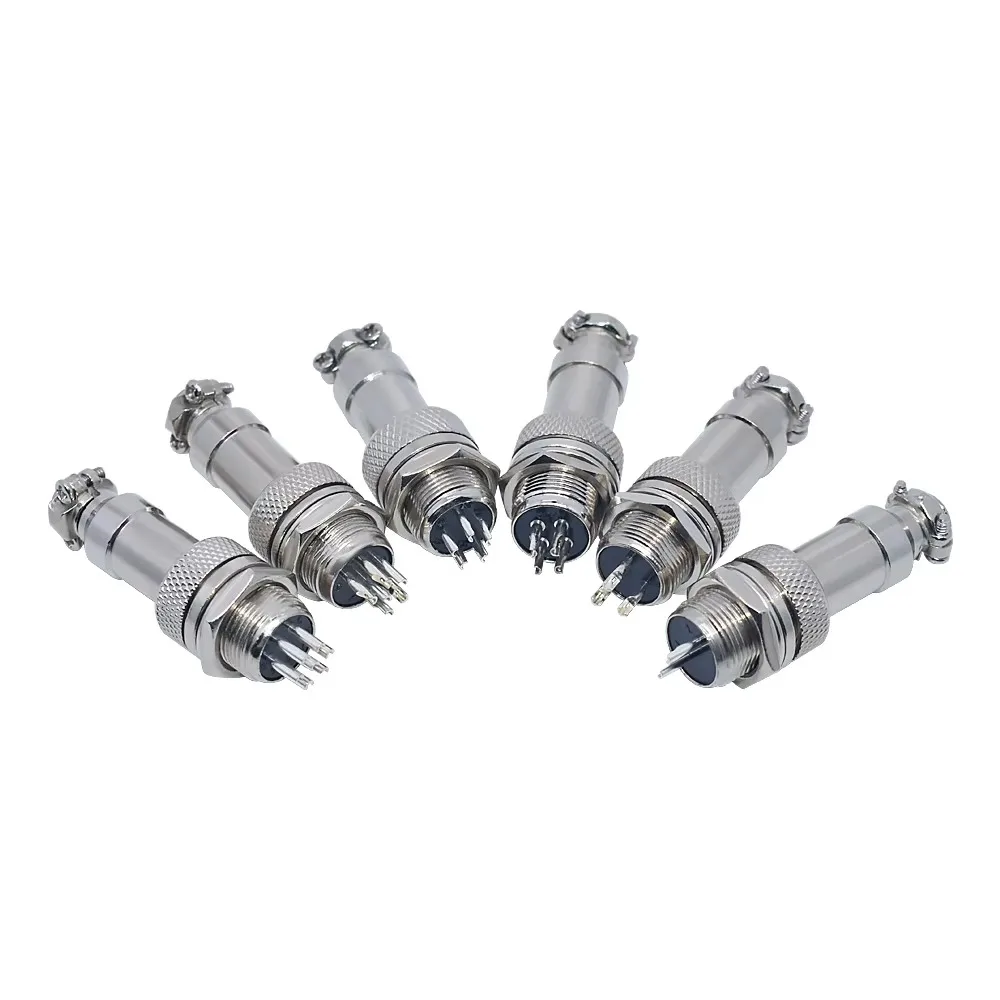 GX12 2/3/4/5/6/7 Pin Male + Female 12mm 16mm L88-93 Circular Aviation Socket Plug Wire Panel Connector with Plastic Cap Lid