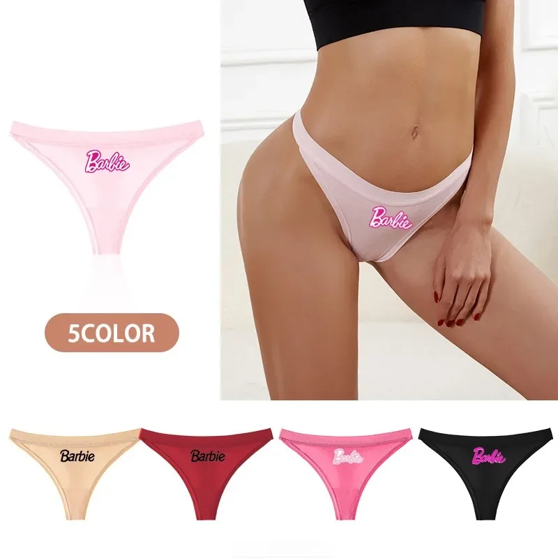 

Anime Barbie Series Printed Low Waist Sexy underpants Kawaii Spicy Girl Comfortable Thong Breathable Cotton Briefs Girl Gift