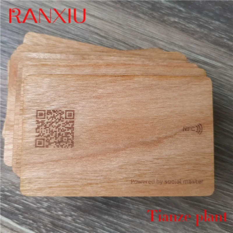 Custom Custo Logo Unique QR Code Engraving Print er ood N Digital Busins Card