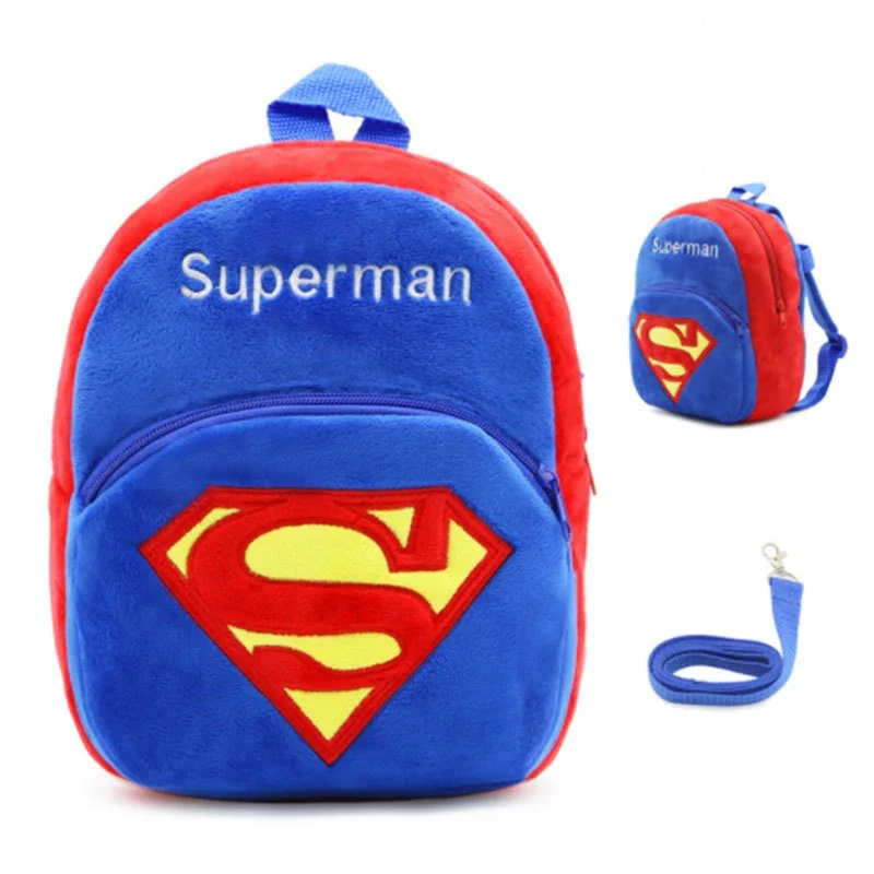 DC Justice League Anime Figure Batman Superman Kindergarten Children\'s School Bag Backpack Plush Kawaii Birthday Gifts