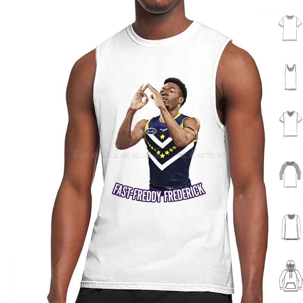 Fast Frederick Tank Tops Print Cotton Australia Afl Sport Freo Fremantle Fremantle Deagan Duckworth Freohub Bigdeagz