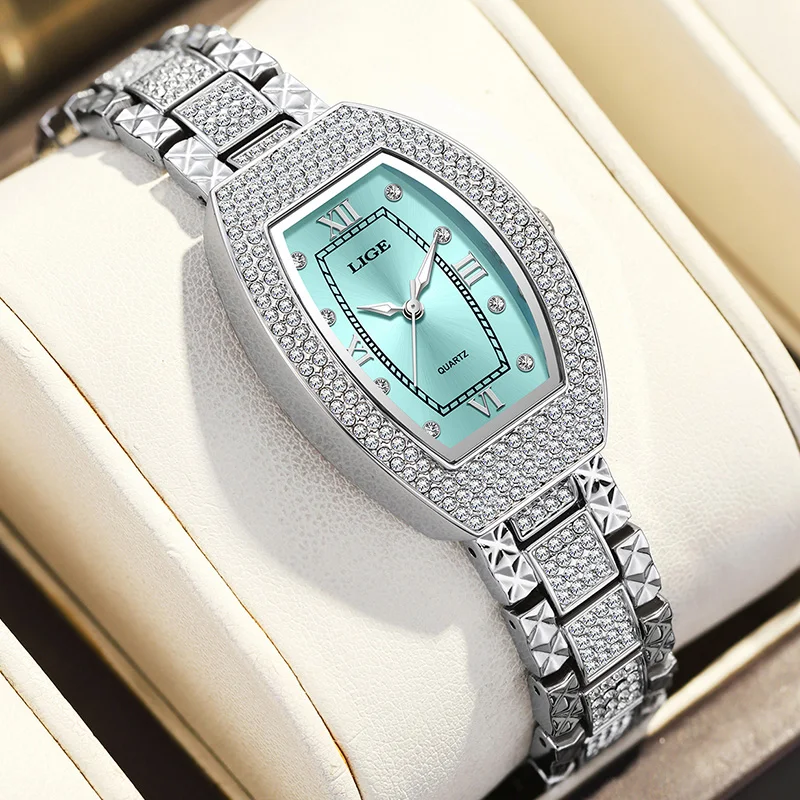 LIGE Fashion Square Watch Women Classic Elegant Women's Bracelet Watch Outdoor Sports Waterproof Quartz Watches Gift For Women
