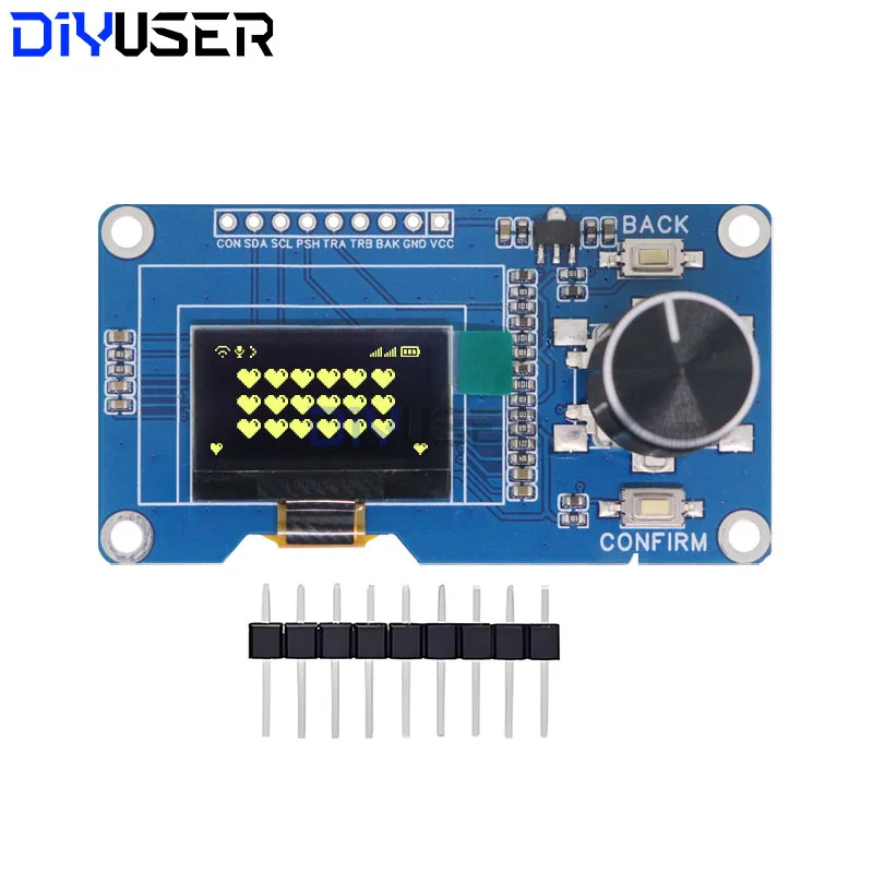 DIYUSER – Module OLED 0.96 pouces, bouton blanc/bleu/jaune bleu, encodeur rotatif EC11, Interface IIC, écran LCD