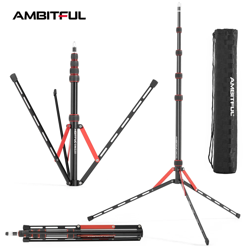 New Ambitful GM220 Thicker tube Upgraded Light Stand Camera Tripod for LED Video Light Studio Softbox Flash Umbrellas Reflector