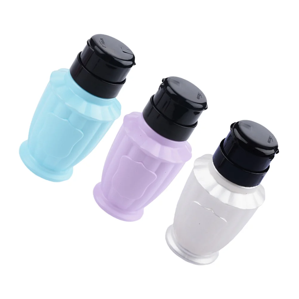 3 قطع من مزيل طلاء الأظافر، زجاجة ضغط مانعة للتسرب، تصميم قابل للقفل، حزمة فرعية محمولة، موزع تخزين سائل للسفر #4