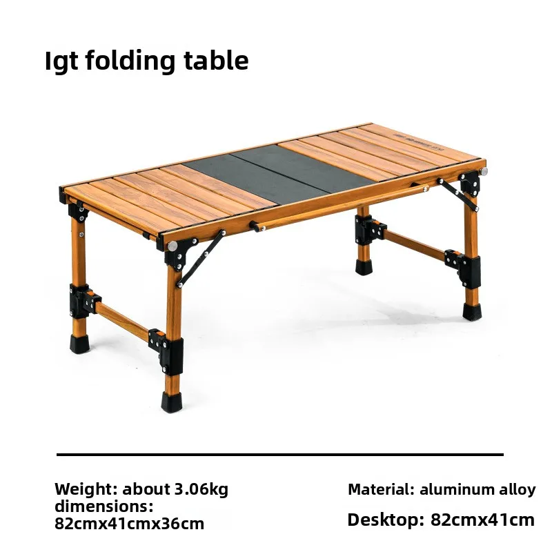 IGT Adjustable Height Lifting Module Camping Table Portable Folding Kitchen BBQ Tea Table Folding Table Camping Picnic Table
