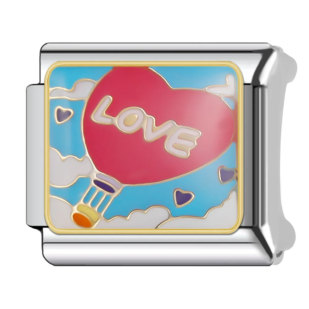 Trusta 2026 New Love 9mm Charm Links Stainless Steel Bracelet  Italian Bracelet Charms Accessories DIY Making Gift Fashion N676