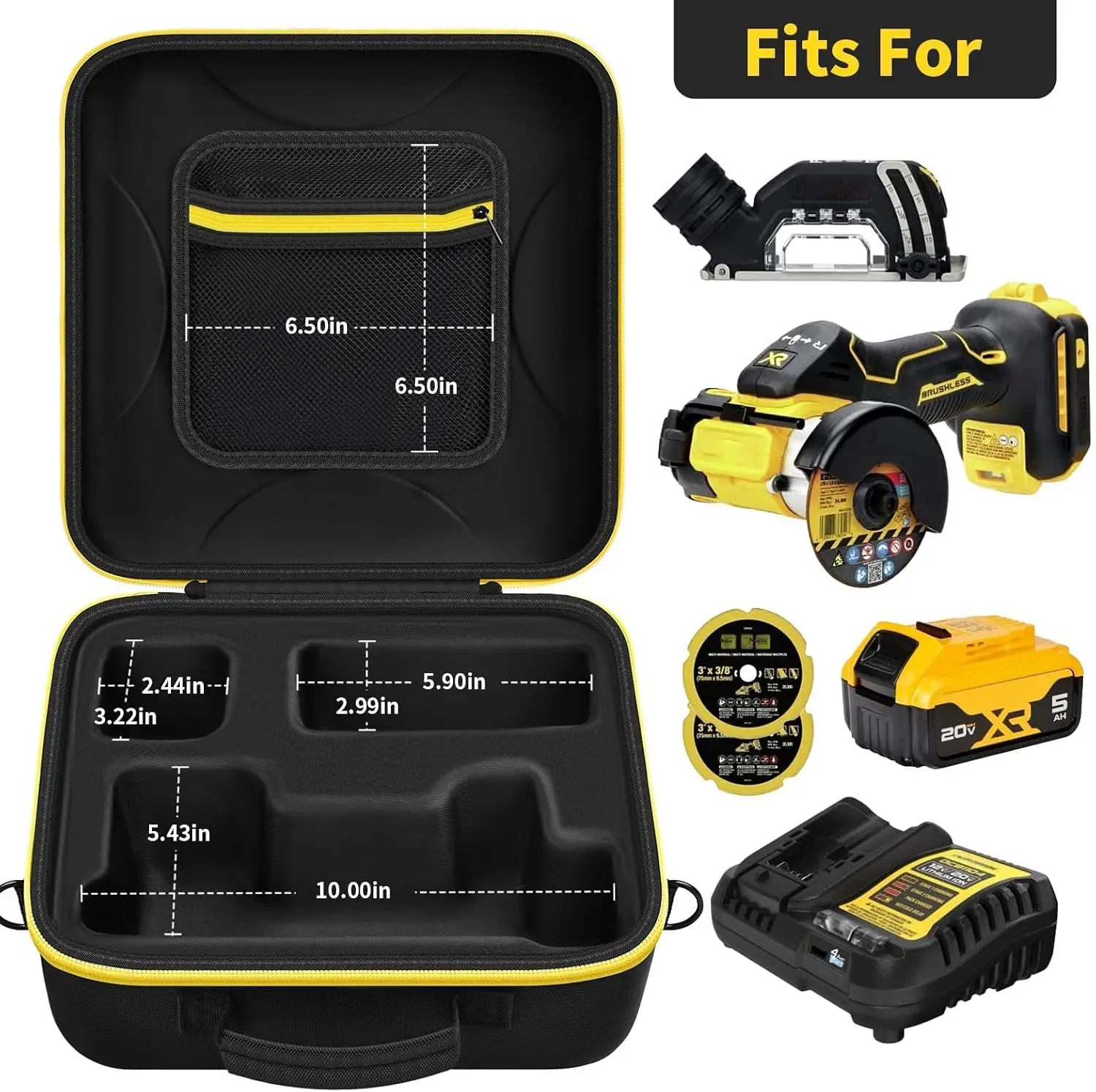 (حقيبة فقط) حقيبة حمل متوافقة مع أداة قطع DEWALT Grinder 20V MAX 3 في 1 بدون فرش DCS438B، حقيبة تخزين للشاحن
