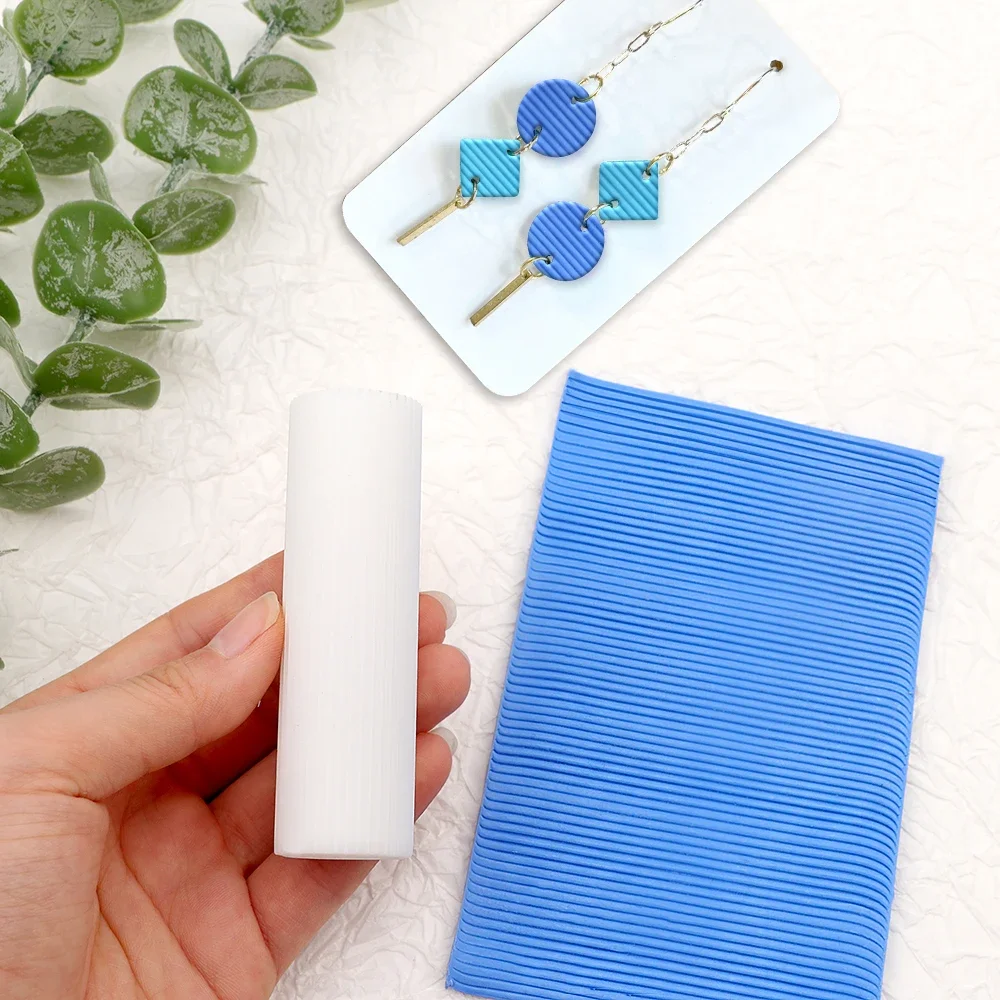 European Bouquet Pattern Pottery Texture Roller Pen-Shaped Soft Pottery Earring Making Mold Set DIY Creative Decorative Earrings