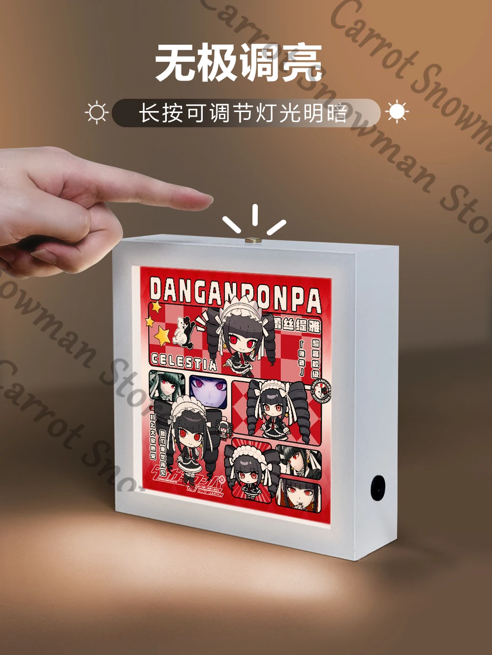 دانغانرونا نانامي شياكي اينوشيما جونكو ناجيتو كومايدا أنيمي ثلاثي الألوان ضوء إطار صور ضوء الليل مصباح الليل تأثيري هدية