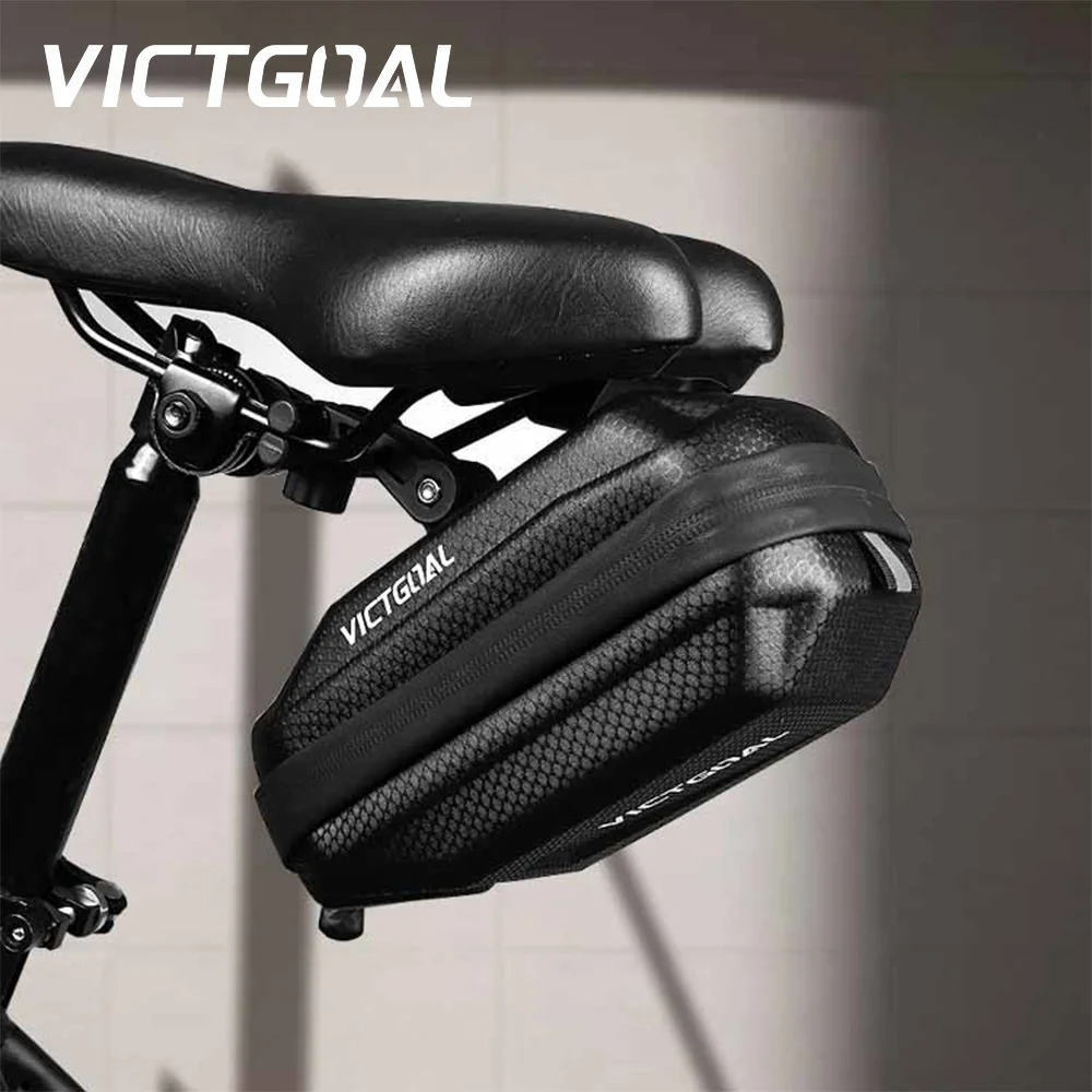 VICTGOAL Bicycle Saddle Bag EVA Hard Shell Bike Tail Seat Bag Large Capacity Waterproof for MTB Road Bike Cycling Accessories