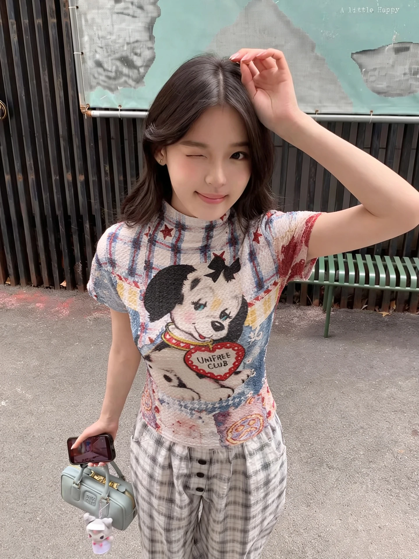 Summer Fun Dog Painting Print Short Sleeve Slim Fit Women's T-Shirt  Girl Style Comfortable Breathable Polyester Blend