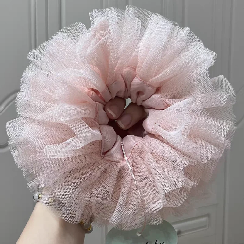 Pink Lace Multi Layers Hair Bands French Elegant Ballet Princess Style Jewelry Unique Girly Heart Hair Accessories For Women