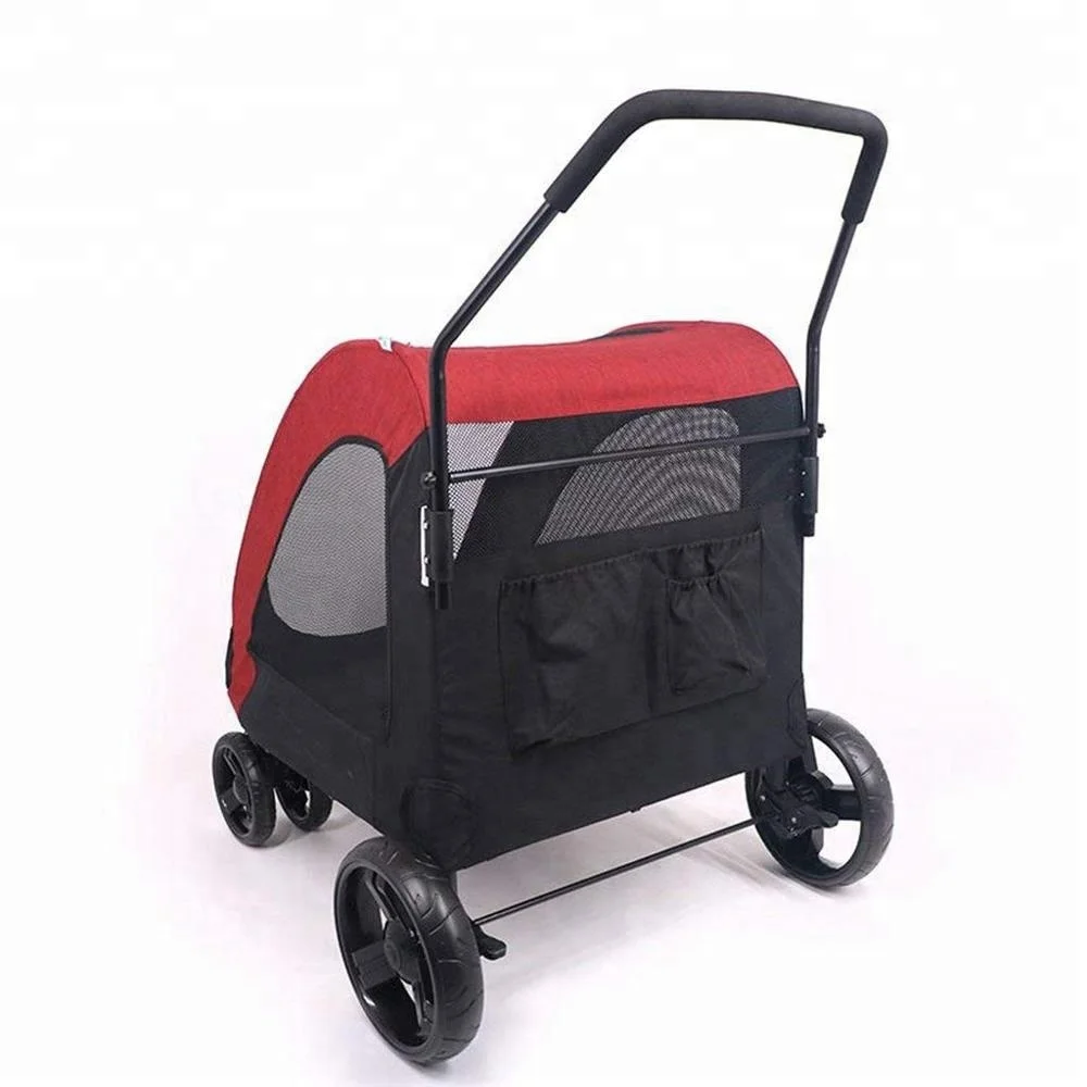 Disabled Dog Assisted Vehicle Carrier Injured Dog Scooter Stroller Outing Folding Cart 4 Wheels Outdoor Travel Pet Dog Stroller