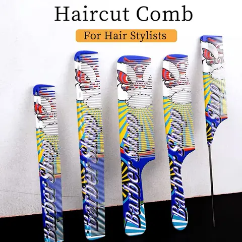 1pc anti-static Chinese water transfer printing professional comb for hair cutting and styling tools  Special for real hair wigs