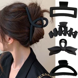 Fermaglio per capelli nero grande per le donne moda francese elegante fermacapelli lettera coreana Clip artiglio per capelli ragazze forcine accessori per capelli