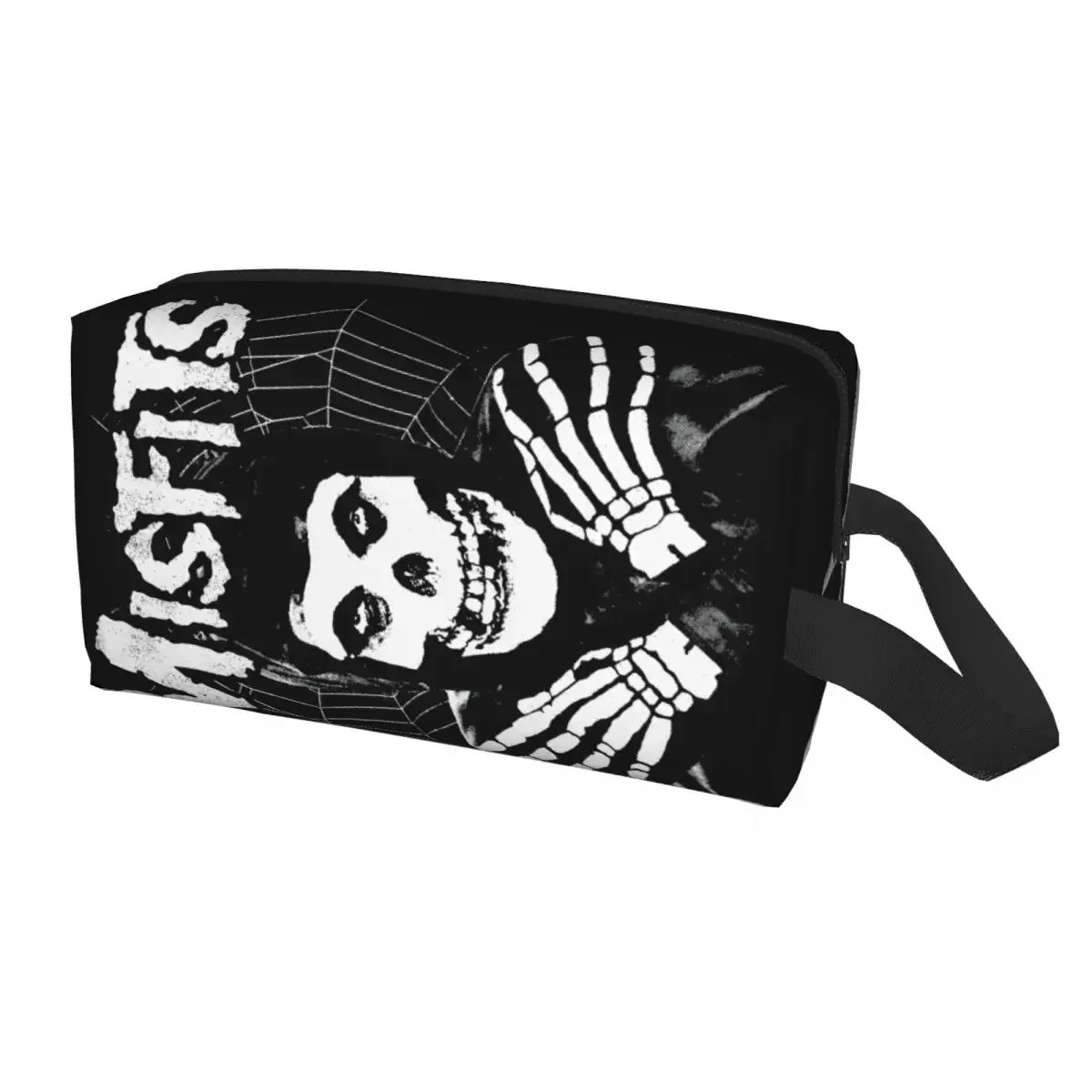 Kawaii Horror Punk Rock Band Misfits Travel Toiletry Bag for Women Makeup Cosmetic Organizer Beauty Storage Dopp Kit