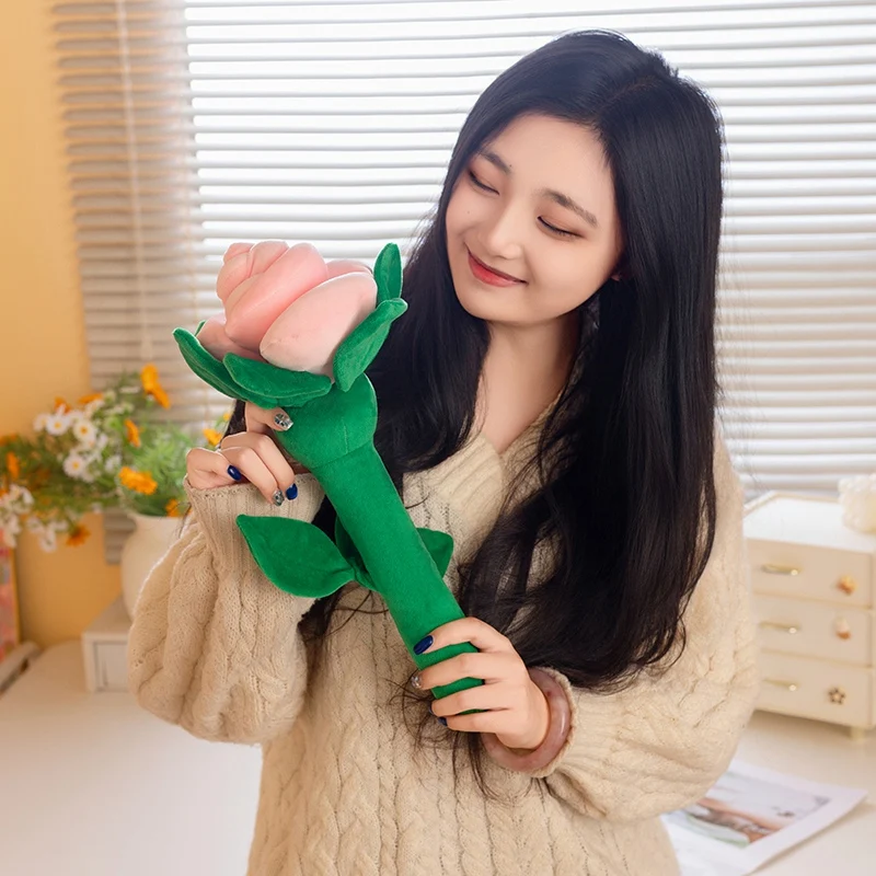 38cm Simulation Romantic Rose Flower Plush Toy Wedding Party Stuffed Flower Doll Valentine's Day Girlfriend Gift Home Decor