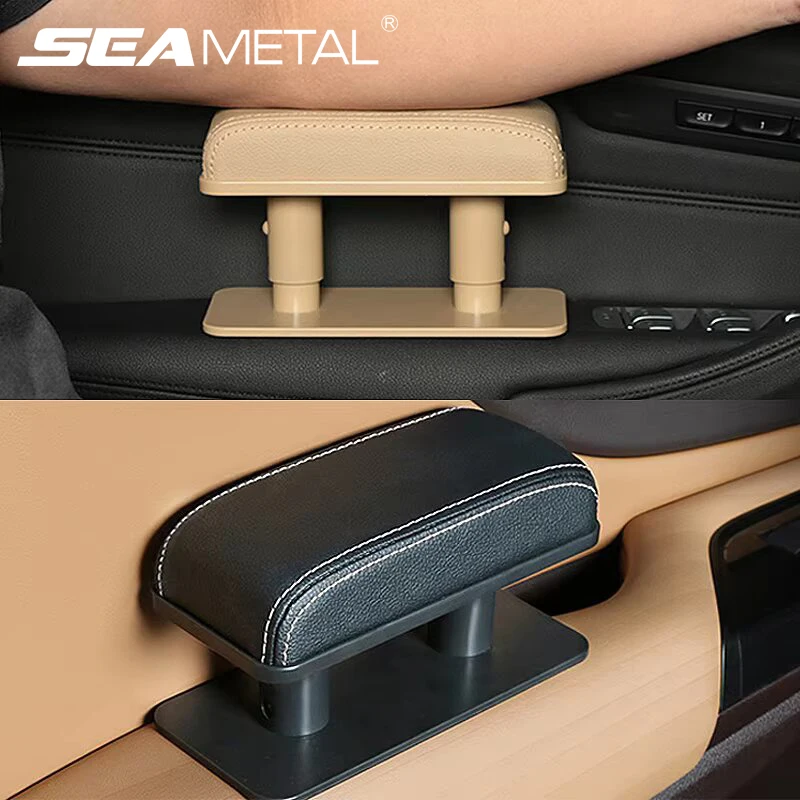 SEAMETAL Car Arm Rest Cushion Extension Adjustable Height Elbow Support Cushion Reduce Fatigue Universal Auto Armrest Support