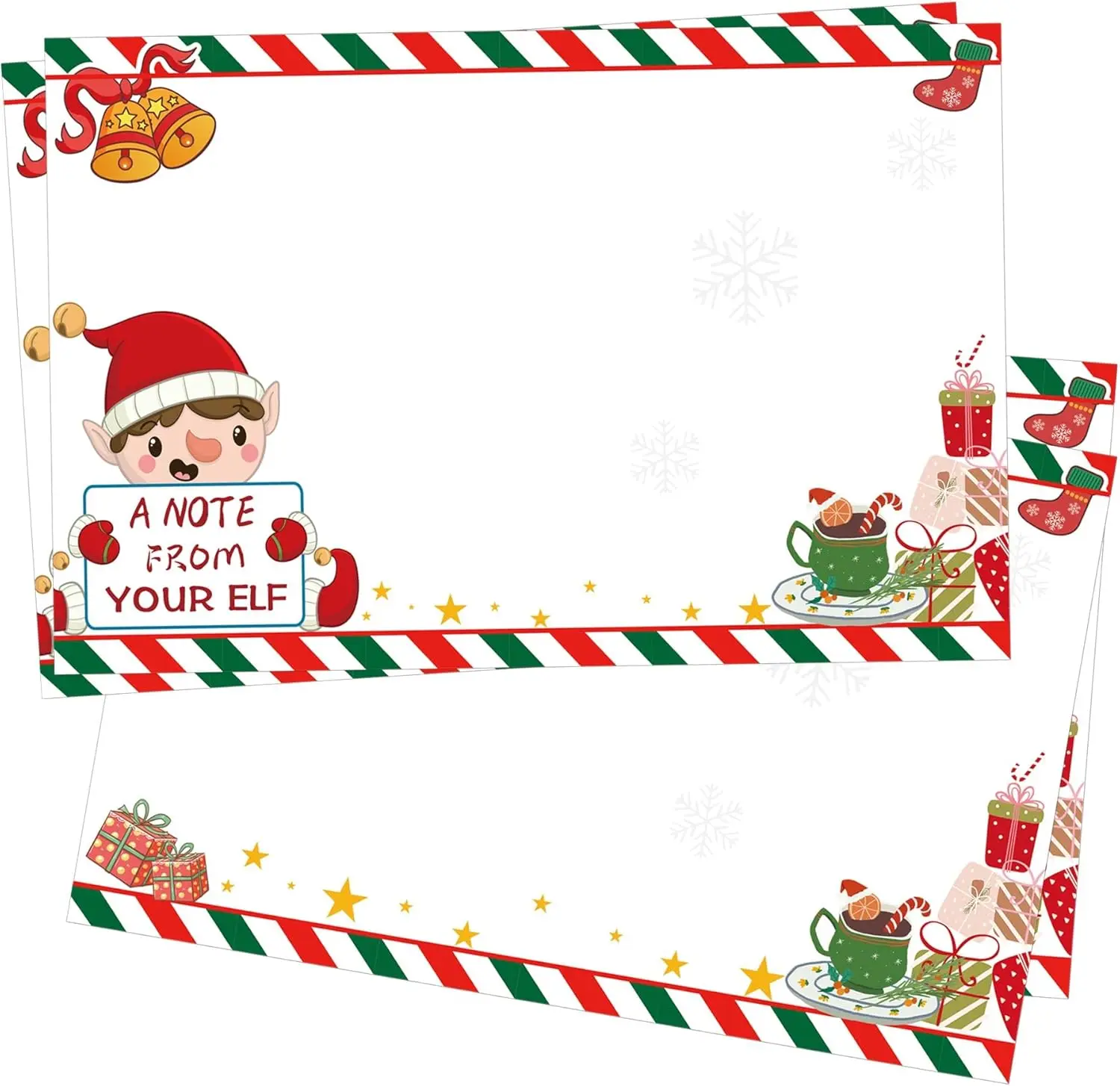 

Рождественские заметки эльфа, рождественские открытки с Северным полюсом, 4x6 дюймов, детские открытки с волшебными буквами из Эльфа, рождественские зимние праздники для детей