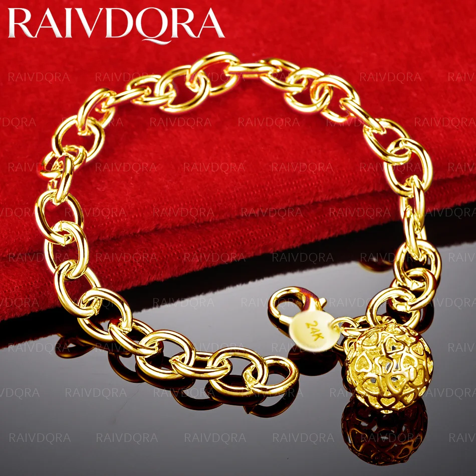 

18K Gold Plated Star Ball Pendant Chain Bracelet For Women Fashion Jewelry Cute Charm Party Birthday Gifts