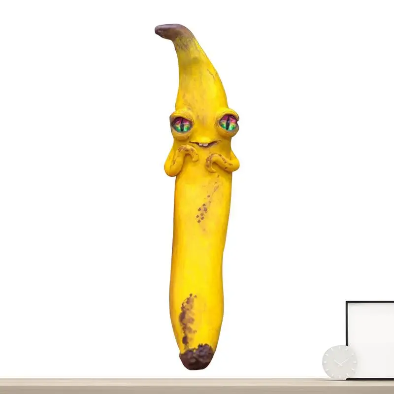 Banana Figurine Big Eyes Banana Figurines Ornaments Decorative Figurine For Workplace Living Room Bedroom Whimsical Resin