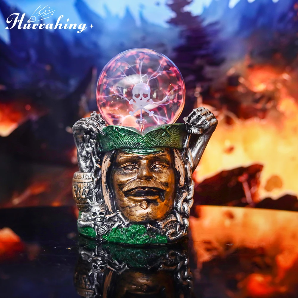 

Pirate Captain Crystal Plasma Light 4 Inch Glass Ball Touch Sensing Science Enlightenment Cool Indoor Table Decoration Ornament