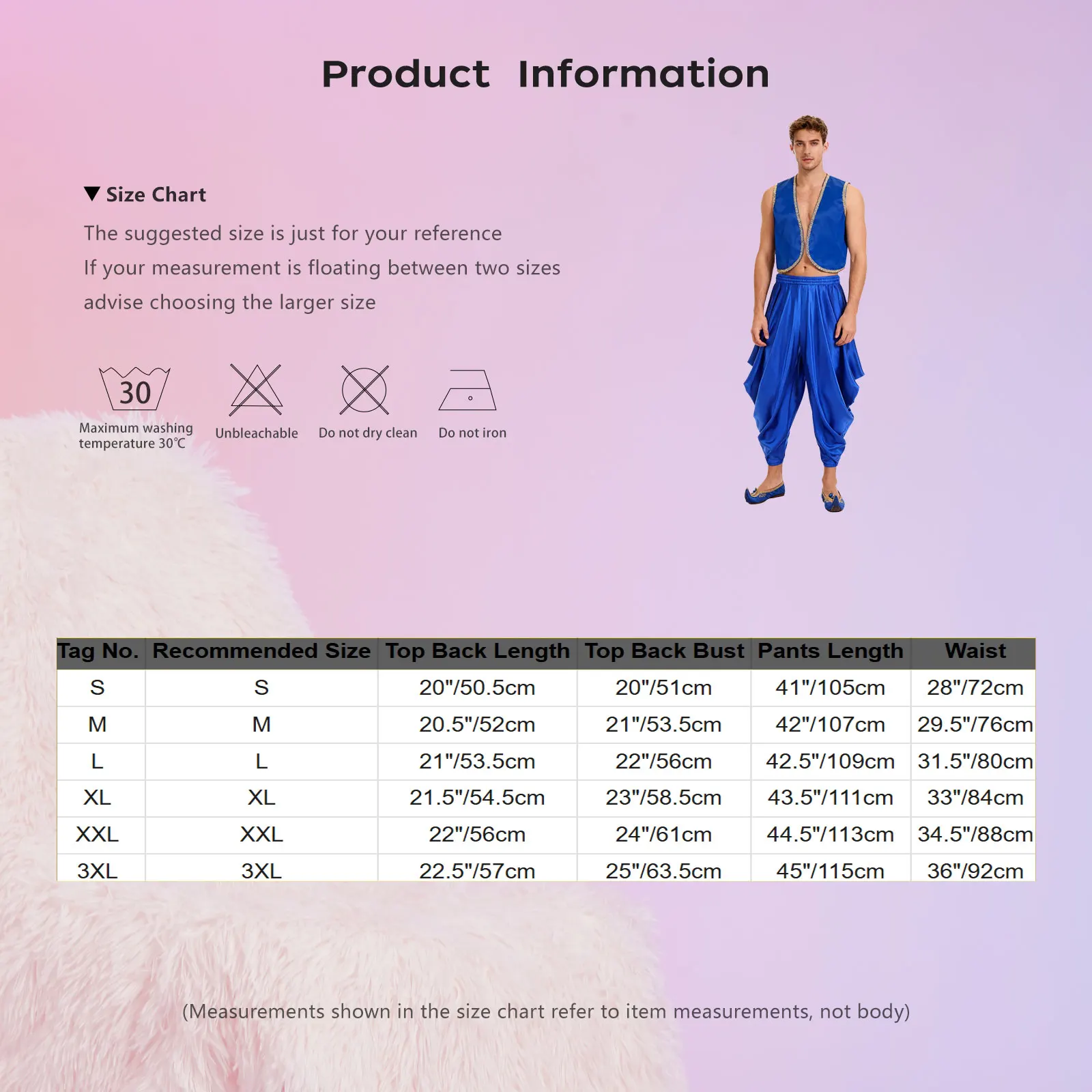 فستان الأمير العربي للرجال زي تنكري للكرنفال مزين بالذهب بدون أكمام سترة أمامية مفتوحة وسراويل حريمي بحزام خصر مطاطي