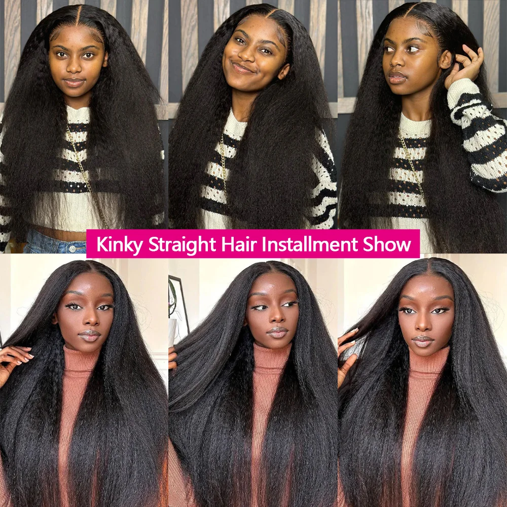 12A Kinky Straight Human Hair Bundles 100 Human Hair Yaki Straight Bundle 20 22 24 Inch Human Hair Bundles 3-5 Days Delivery