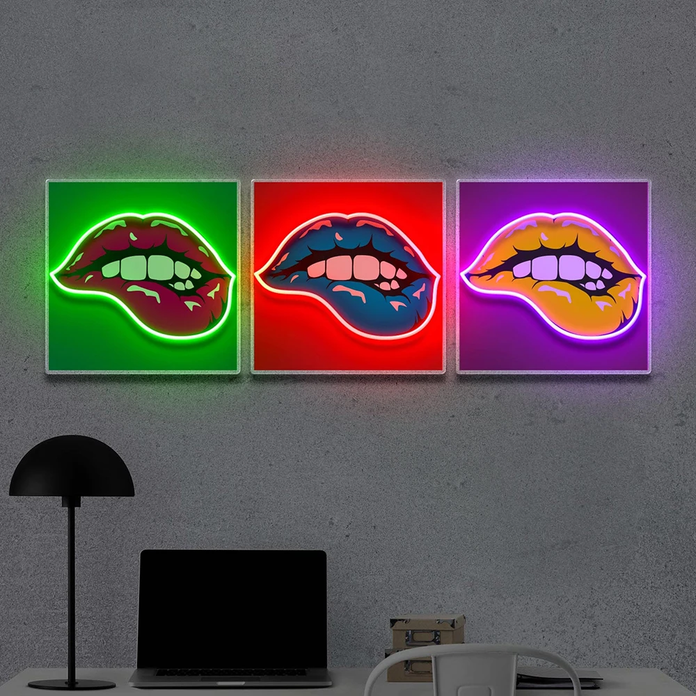 Pop Art Lippen Led Neon Licht Custom Woonkamer Muur Decor Neon Bord Kantoor Bar Decoratie Nacht Licht Gepersonaliseerd Cadeau