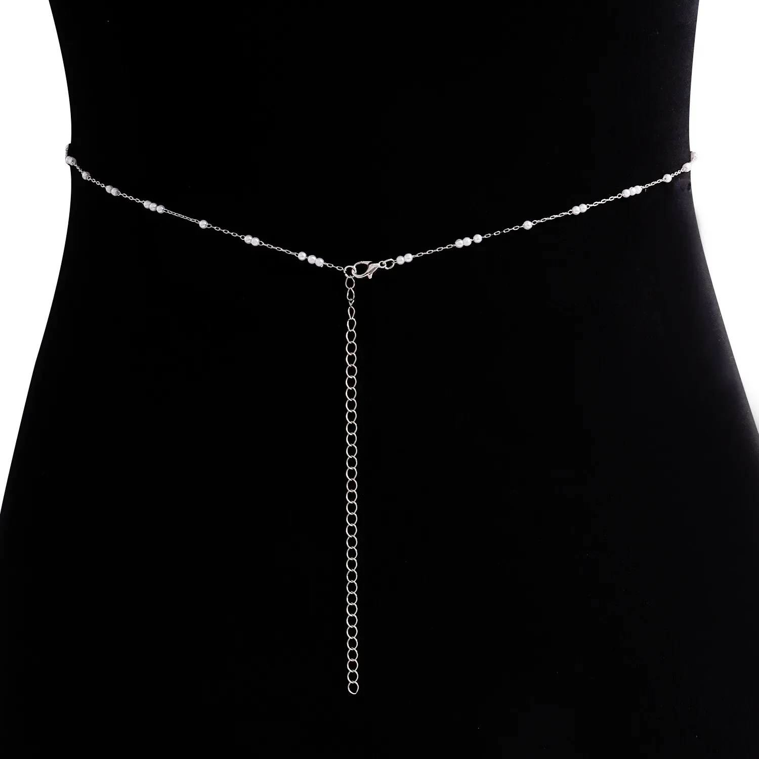 2025 Nuova catena estiva per il corpo da donna Temperamento minimalista, catena in vita con perle Stile sexy e fresco, catena in metallo monostrato