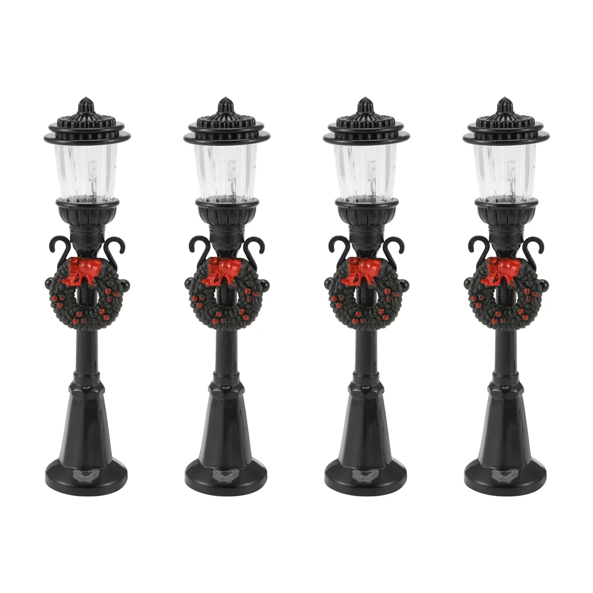 KKZ-4 Pcs 미니 크리스마스 램프 포스트 기차 램프 DIY 인형 집 마을 통로에 대 한 소형 가로등 장식 조명