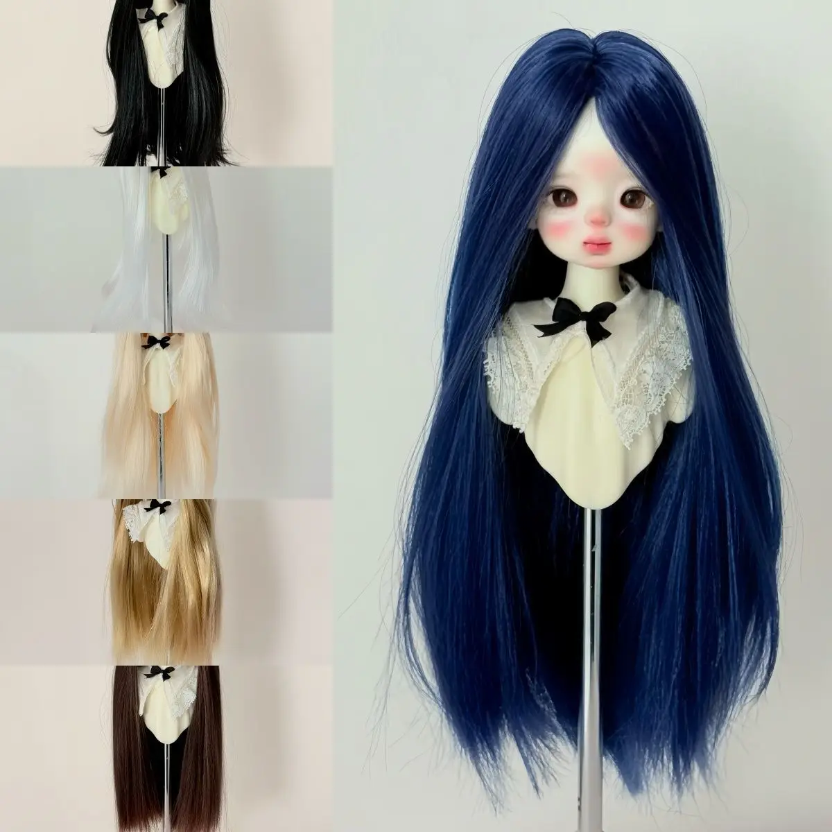 

1/3 1/4 1/6 Doll's Wig for 60/45/30cm Bjd Doll Medium Long Straight Hair Girl Toys Dress Up Play House Doll Accessories, No Doll