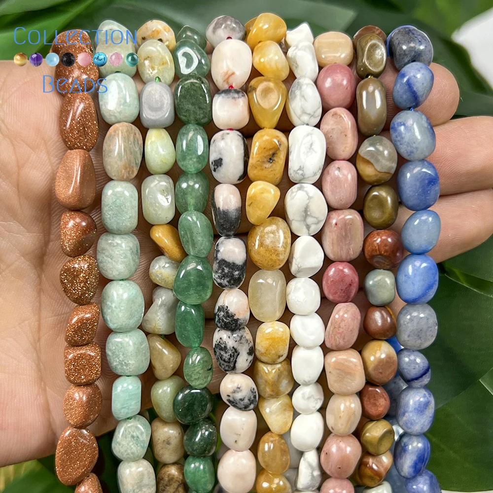 Natürliche 8-10mm Amazonit Grüner Aventurin Lapislazuli Unregelmäßige Lose Perlen für Schmuckherstellung DIY Armband Zubehör 15 Zoll – Detail 4
