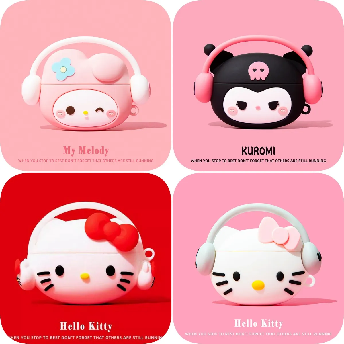 Sanrio-funda protectora de silicona para Airpods Pro 2, carcasa de Hello Kitty Kuromi Melody Music para Airpods, niñas, mujeres y niños