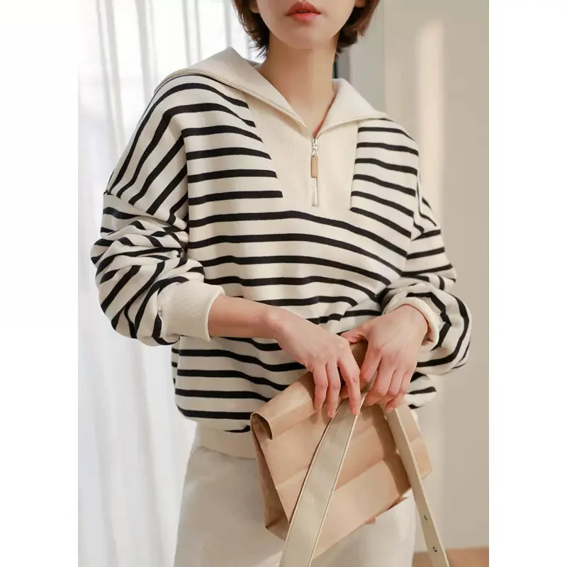 

Striped Women's hoodie Spring women's autumn clothes new fashion casual loose top