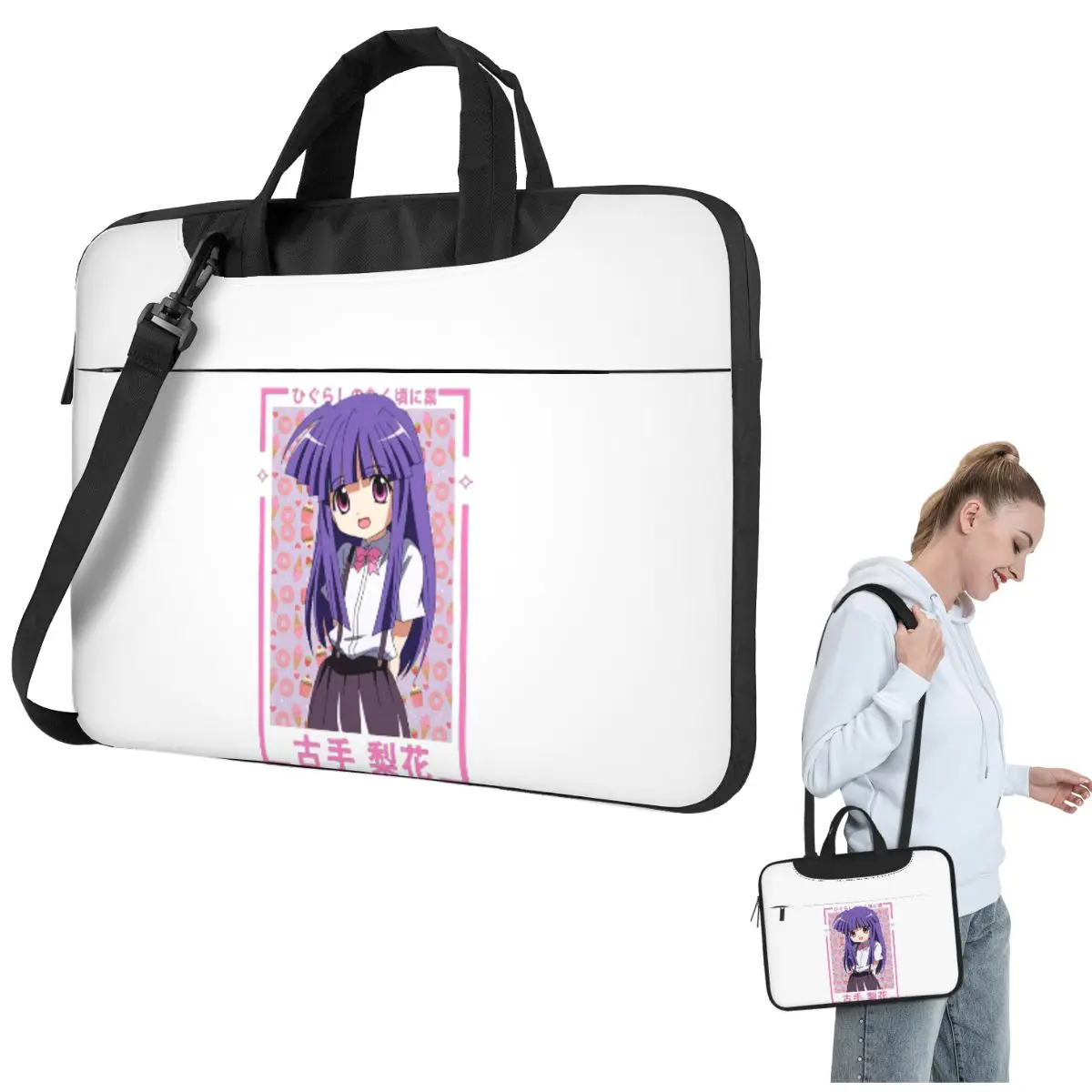 

Higurashi No Naku Koro Ni Crossbody Laptop Bag Case Computer Bag 13 14 15.6 Inch Notebook Pouch for Macbook Pro