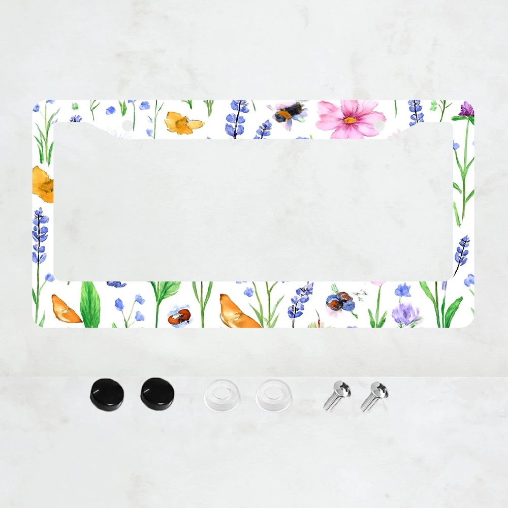 

1PC 2-Hole License Plate Frame, Aluminum, 6x12 Inches, with Screws, American Standard Size, Retro Novelty Car Decoration Gift