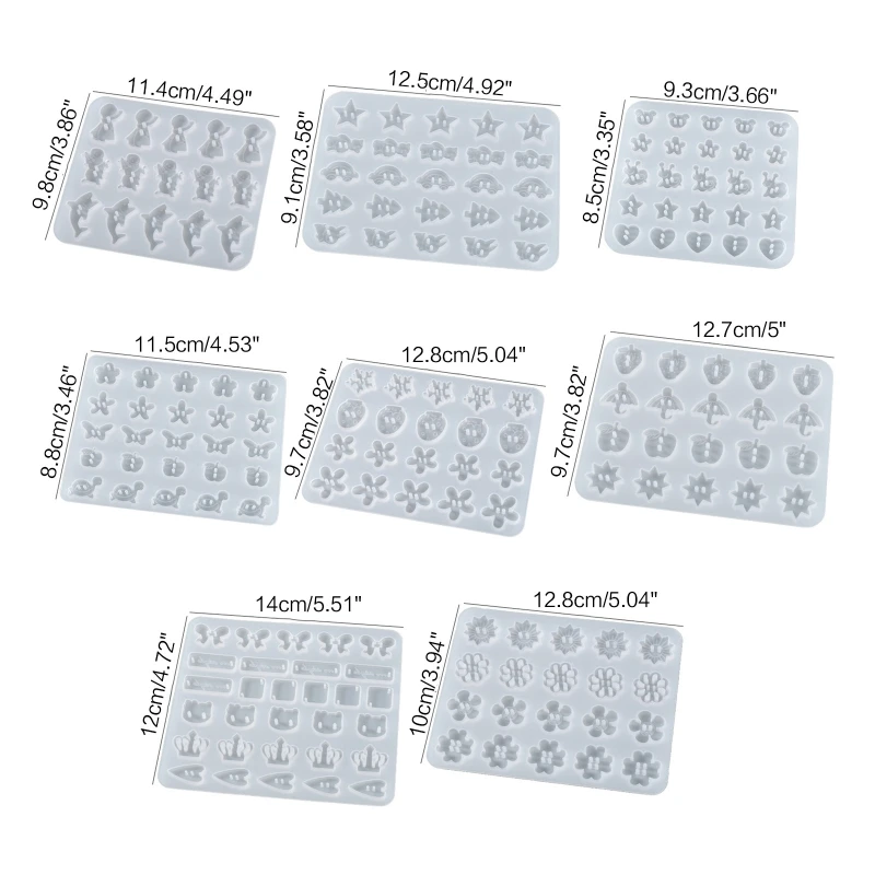 Botão Silicone Moldes para Fazer Jóias, Ferramenta Fundição Resina Epóxi, Molde Brincos, 3