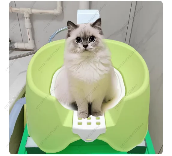 Automatic Induction Flushing Cat Litter Box Remote Infrared Induction Pet Toilet Cat Toilet