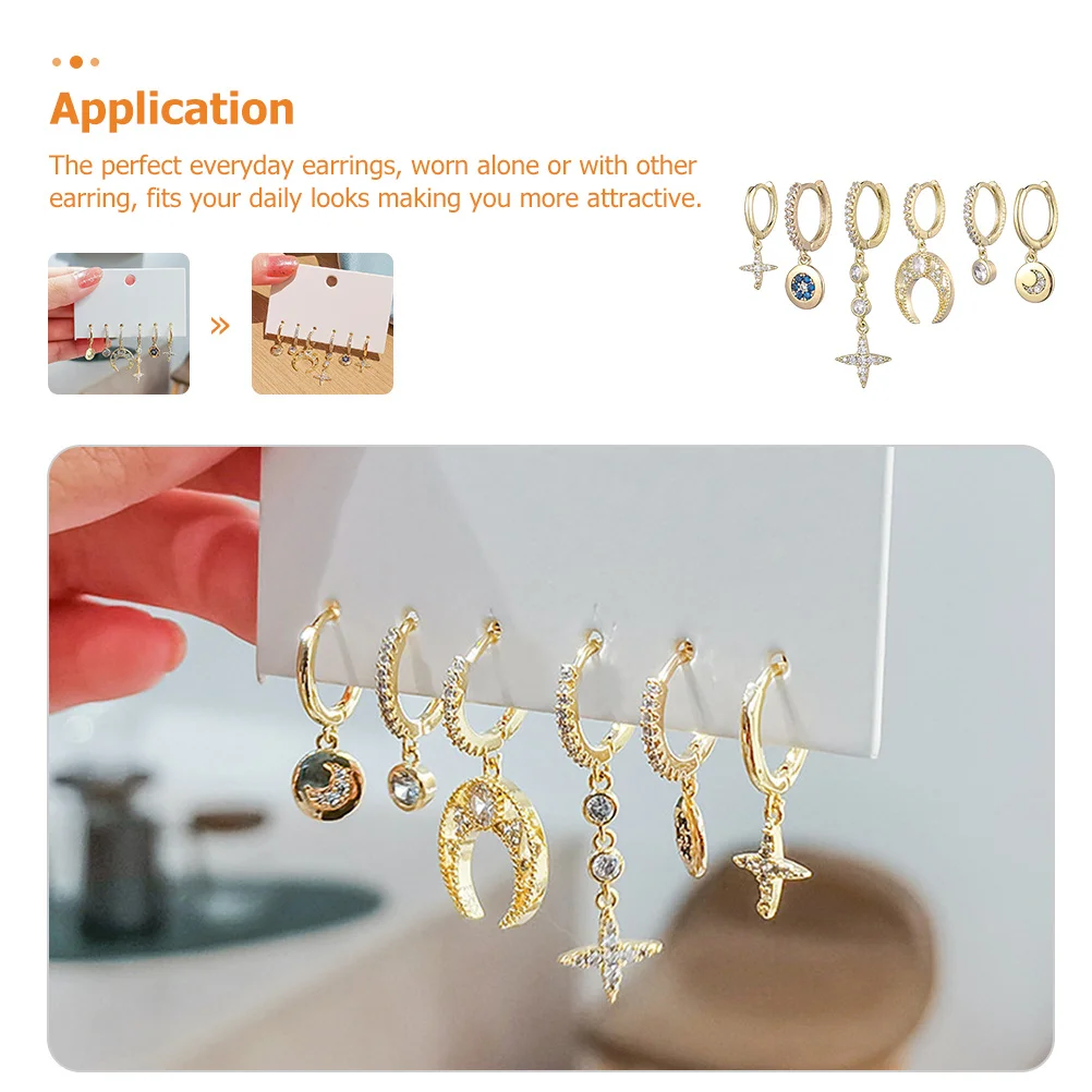 

1 set 1 Set Earrings For Women Simple Elegant Star Moon Design Multipack Jewelry Gift Women Earrings Suitable All Occasions